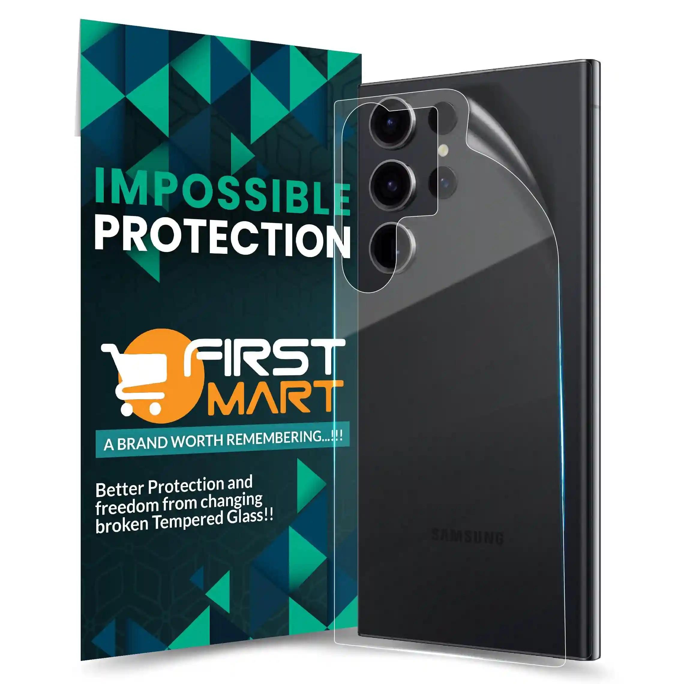 FIRST MART Screen Protector for Samsung Galaxy S23 Ultra 5G - Back Nanofiber Unbreakable Membrane Case Friendly Full Edge to Edge Screen Coverage & Installation Kit (Crystal Clear)