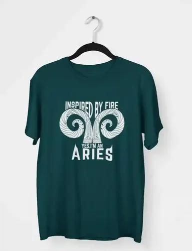 Aries - Inspired by Fire - Unisex Oversized T-Shirt - Petrol Blue - S