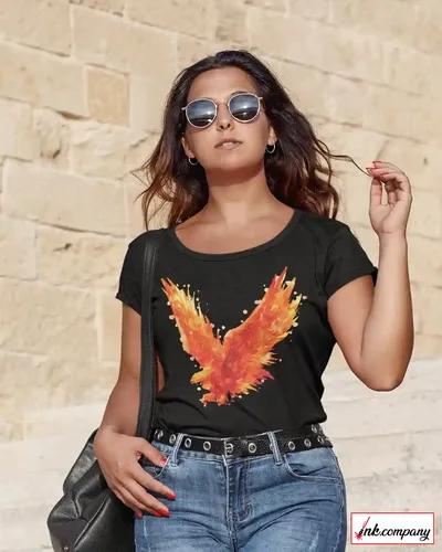 Fierce Flames Burning Phoenix Women's T-Shirt - S