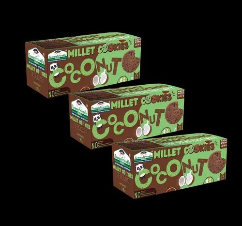 Tummy Friendly Foods Millet Cookies - Coconut - Pack Of 3 - 75G Each. Healthy Ragi Biscuits, Snacks For Baby, Kids & Adults