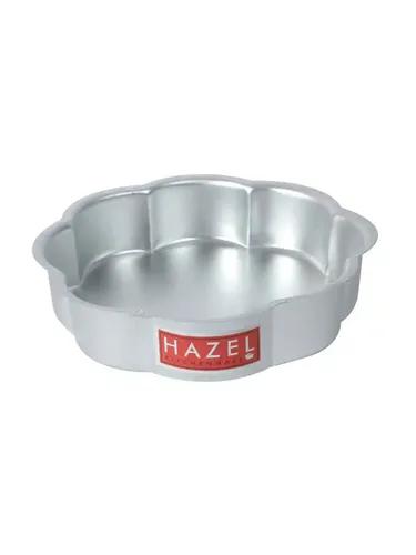 HAZEL Aluminium Flower Shape Cake Mould, Silver, 7.5 Inch