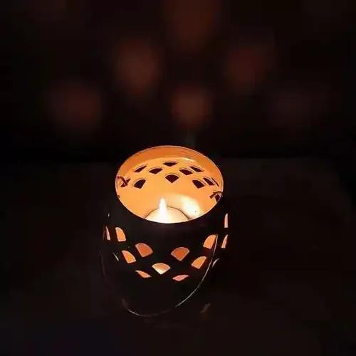 YELLOW Ribbon Metal Candle Diya Tea Light Jaali Red and White Candle Stand Holder Decorative Beautiful Gifting Hanging & Tableware for Diwali Decoration & Event Decor