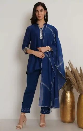 Blue Tunics Kurta Set - X-Small