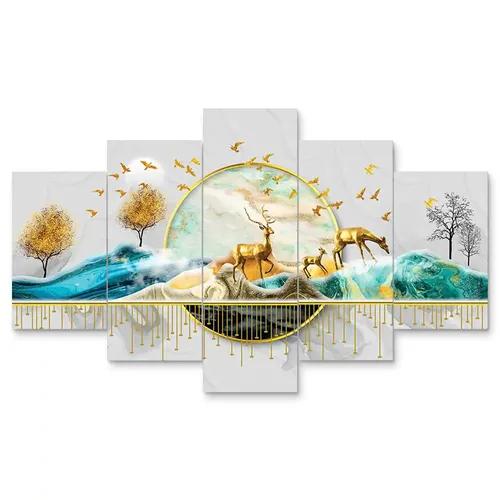 Framed Wall Painting For Home Decoration Pack of 5- Pattern 69