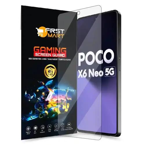 FIRST MART Screen Protector for Poco X6 Neo 5G Impossible Fiber Case Friendly Screen Protection & Installation Kit (Gaming Clear)