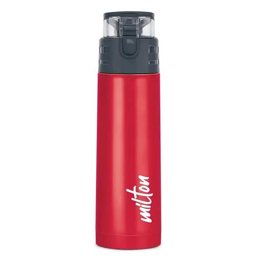 Milton Atlantis 600 Thermosteel Insulated Water Bottle, 500 ml, Red | Hot and Cold | Leak Proof | Office Bottle | Sports | Home | Kitchen | Hiking | Treking | Travel | Easy to Carry | Rust Proof