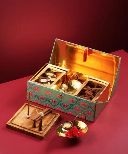 Exquisite Lotus Pooja Gift Box