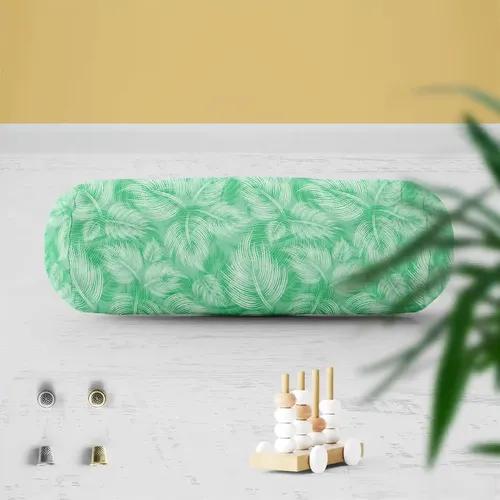 ArtzFolio Spring Leaves D1 | Bolster Cover Booster Cases | Zipper Opening | Velvet Fabric | 16" Width x 6" Diameter; Set of 2 pcs