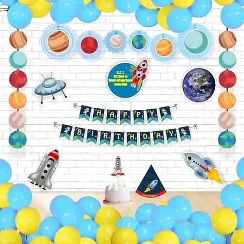 Space Theme Paper Fan Kit