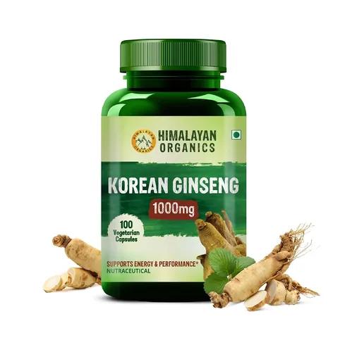 Himalayan Organics Korean Red Ginseng 1000mg/Serve 100 Veg Capsules