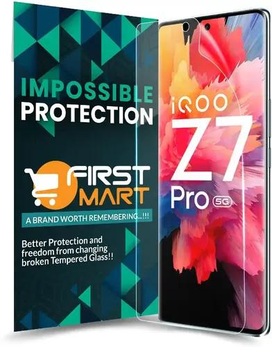 FIRST MART Screen Protector for iQOO Z7 Pro 5G - Nano Fiber Unbreakable Membrane Case Friendly Full Edge to Edge Screen Coverage & Installation Kit (Crystal Clear)