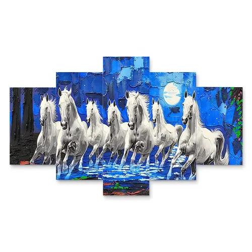 Horse Wall Painting For Home Decoration Pack of 5 (119.5 x 60 Cm)- Pattern 87