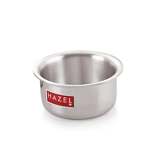 HAZEL Aluminium Tope Patila Flat Bottom Boiling Vessels Bhagona Dekchi, 20.5 cm, 4000 ML, Silver