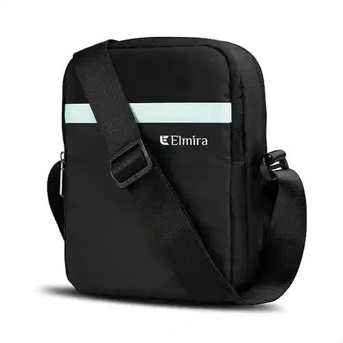 Elmira Sling Bag For Men - One Side Bag For Carry Passport Office Document, Mini Stylish Small Traveling Chest Crossbody Hand Bags Men'S & Women (Water-Resistant, Black, 9 Inch)