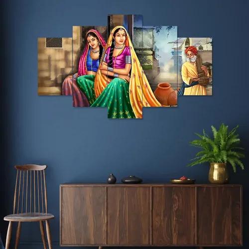 Framed Wall Painting For Home Decoration Pack of 5- Pattern 85