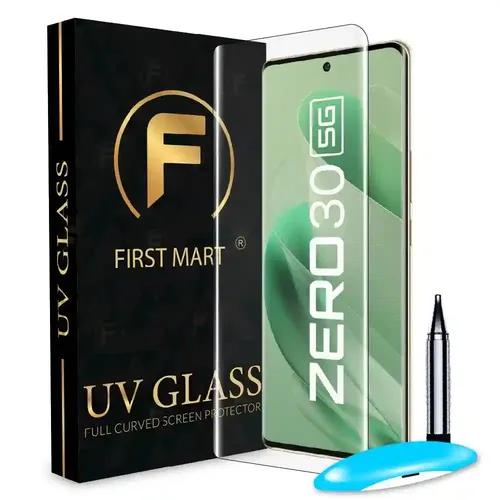 FIRST MART Tempered Glass for Infinix Zero 30 5G with Edge to Edge Full Screen Coverage and Easy UV Glue Installation Kit, Pack of 1