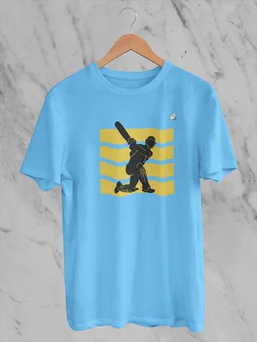 Cricket Glory T-shirt for Cotton Men Sky Blue -S