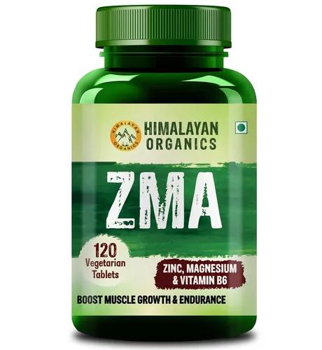 Himalayan Organics ZMA (Zinc, Magnesium Aspartate) Sports Recovery Supplement - 120 Veg Tablets