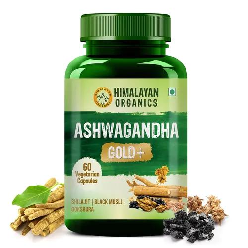 Himalayan Organics Ashwagandha Gold | Supports Strength, Energy & Immunity | 60 Veg Capsules