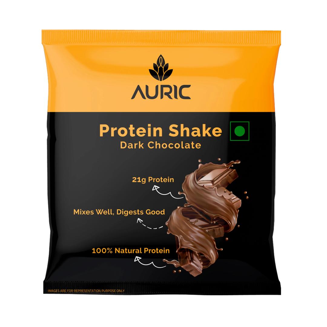 Auric Vegan Protein Powder | 21g Protein & 6g BCAA | Dark Chocolate 8 Sachets